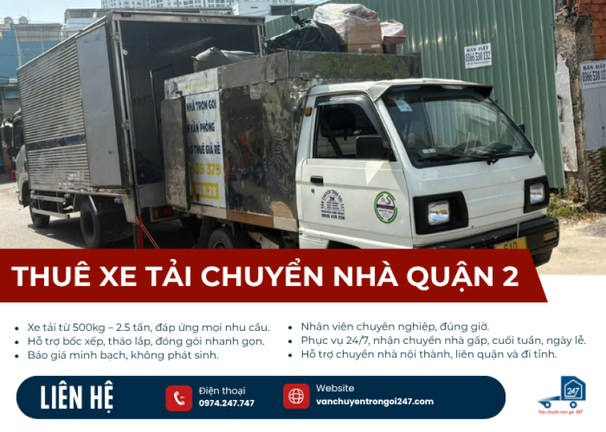 Thuê xe tải chuyển nhà Quận 2
