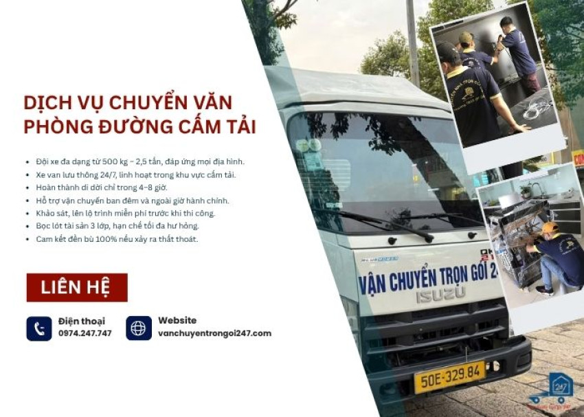 Dịch vụ chuyển văn phòng đường cấm tải